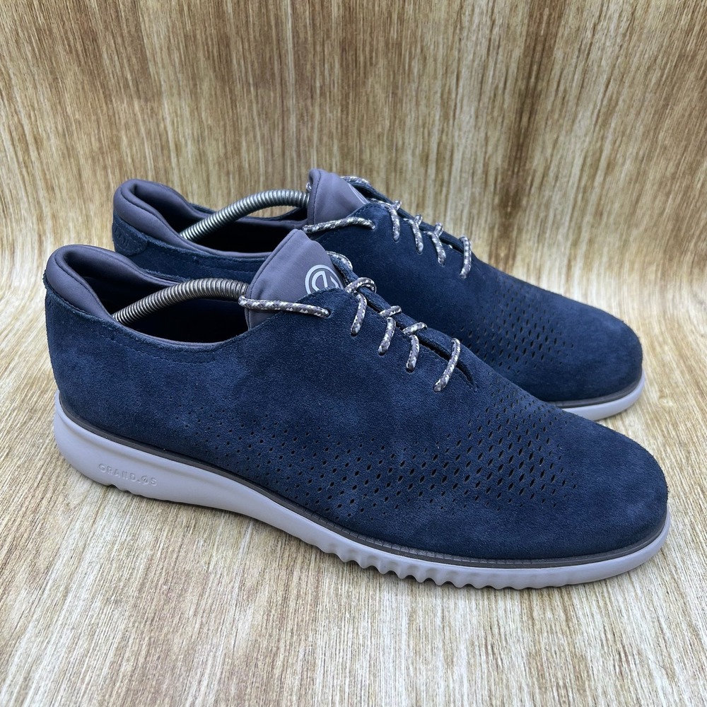 Cole Haan Zerogrand Oxford Men's Size 10.5 M Navy Blue Suede Perforated C35631